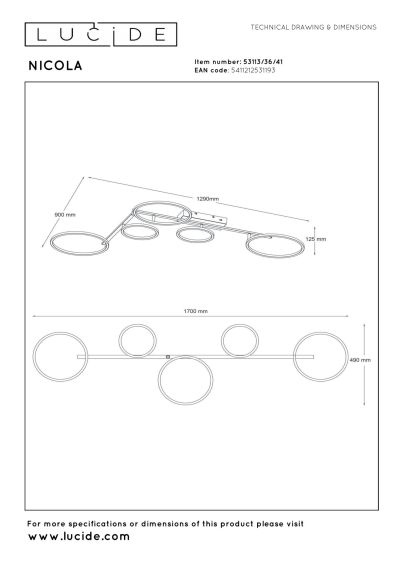 Lucide NICOLA - Flush ceiling light - LED - CCT - 1x37W 2700K/4000K - Taupe